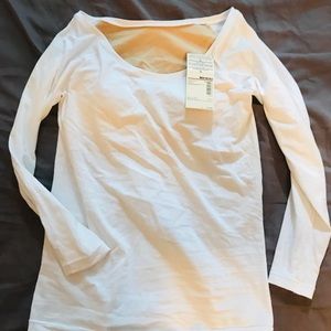Muji White Sleeve Tee with Shelf Bra